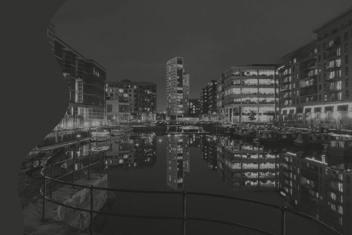 leeds city scape at night